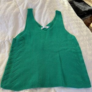 Carve Designs Emerald Green Cable Knit V-Neck Tank